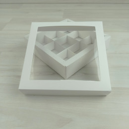 Коробка Гималия 9 конфет, белый, тиснение 