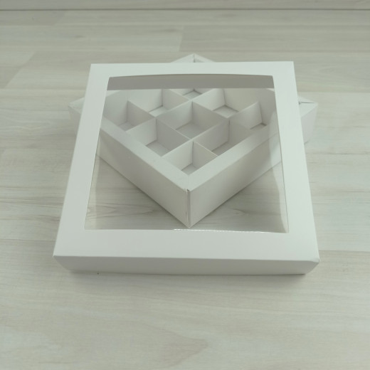 Коробка Гималия 9 конфет, белый, тиснение 