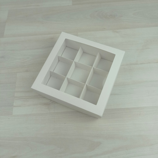 Коробка Гималия 9 конфет, белый, тиснение 