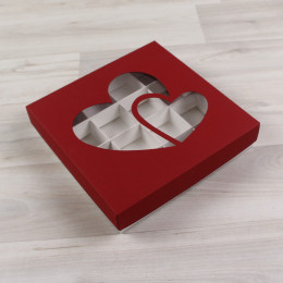 Коробка Грейп красный окно прозрачное