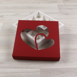 Коробка Грейп красный окно прозрачное