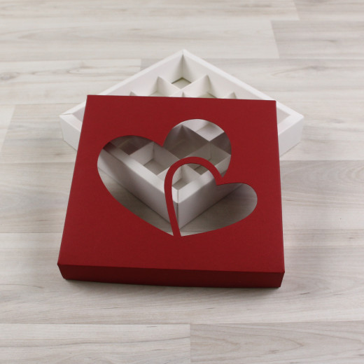 Коробка Грейп красный окно прозрачное