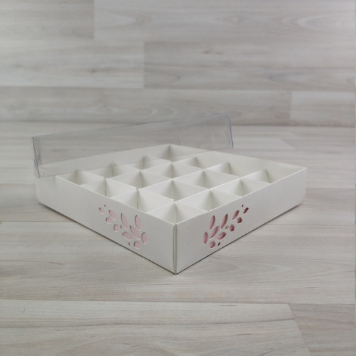 Коробка Имир 16 (160х160х30мм) декор розовый