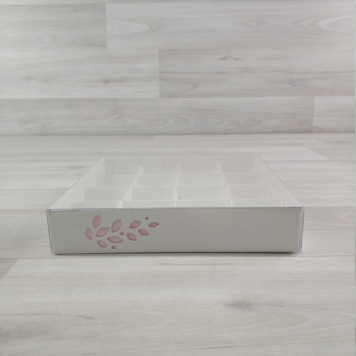 Коробка Имир 16 (160х160х30мм) декор розовый