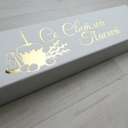 Коробка Этне 5 шубер белый с тиснением 