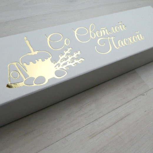 Коробка Этне 5 шубер белый с тиснением 