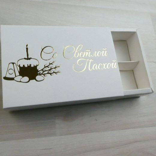 Коробка Этне 6 шубер белый с тиснением 