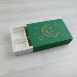 Коробка Этне 6 шубер зеленый с тиснением 