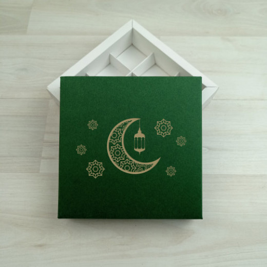 Коробка Паллена 9 зеленый с тиснением 