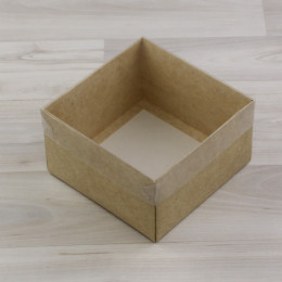 Коробка Атлас крафт с прозрачной крышкой