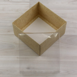 Коробка Атлас крафт с прозрачной крышкой