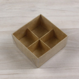 Коробка Дия крафт крышка прозрачная