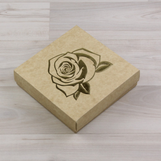 Коробка Элара 9 конфет, крафт, с рельефным тиснением 