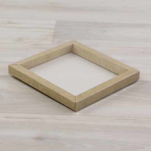 Коробка Теба 015 (125х120х12мм) крафт с прозрачным шубером