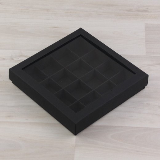 Коробка Нереида 16 с окном черный