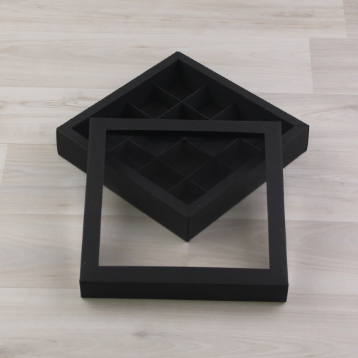 Коробка Нереида 16 с окном черный