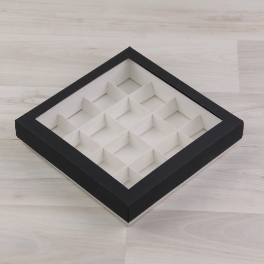 Коробка Паллена 16 с окном черный