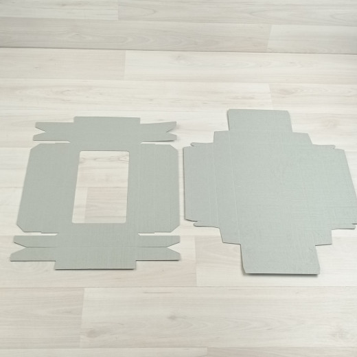 Коробка 2 фигурки (195х125х35мм) серая ткань