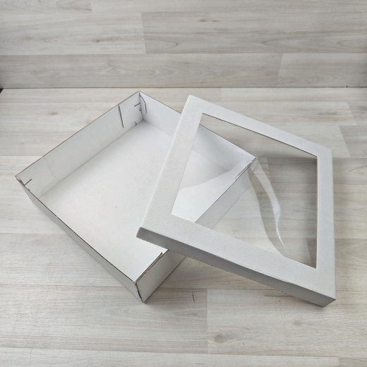 Коробка Бестла 6, двухсторонний белый МГК, (300х300х80мм) крышка с окном