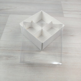 Коробка Дия белый крышка прозрачная