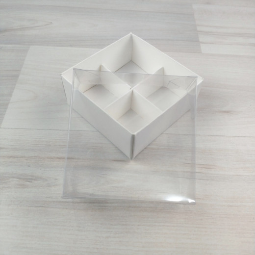 Коробка Дия белый крышка прозрачная