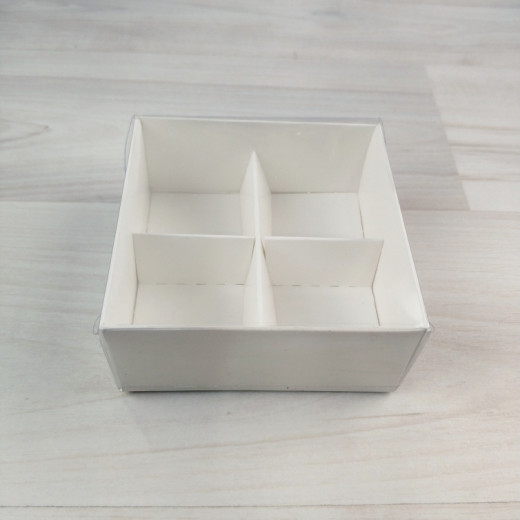 Коробка Дия белый крышка прозрачная