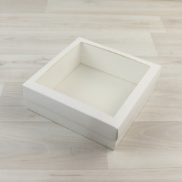 Коробка Тионе 1 (150х150х50мм) белый крышка белый с прозрачным окном