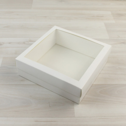 Коробка Тионе 1 (150х150х50мм) белый крышка белый с прозрачным окном
