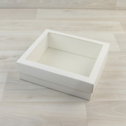 Коробка Тионе 2 (160х140х50мм) белый крышка белая с прозрачным окном