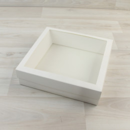 Коробка Тионе 3 (180х180х50мм) белый крышка белый с прозрачным окном