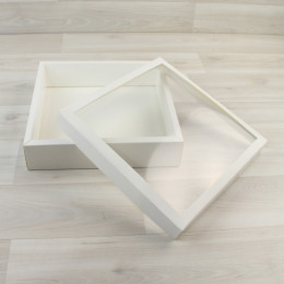 Коробка Тионе 4 (210х210х50мм) белый крышка белый с прозрачным окном