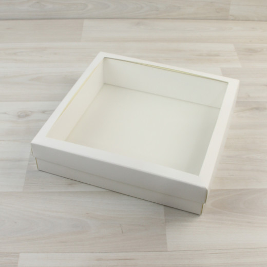 Коробка Тионе 4 (210х210х50мм) белый крышка белый с прозрачным окном