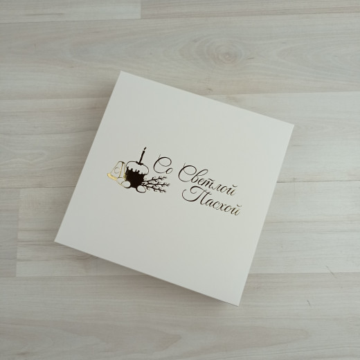 Коробка Элара 16 белый с тиснением 