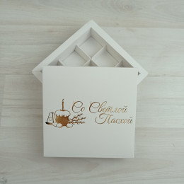 Коробка Элара 9 белый с тиснением 