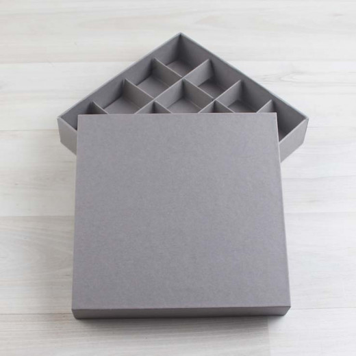 Коробка Мимас 3 на 16 конфет серый