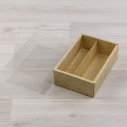 Коробка Эрида 2 (140х90х45мм) крафт с прозрачным шубером