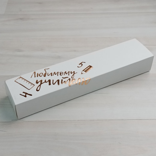 Коробка Этне 5 шубер белый с тиснением 