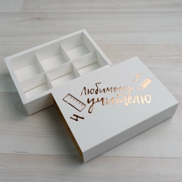 Коробка Этне 6 шубер белый с тиснением 