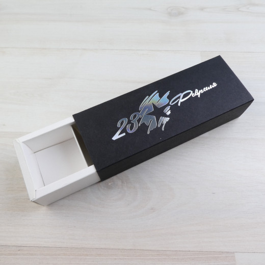 Коробка Этне 3 шубер черный с тиснением 