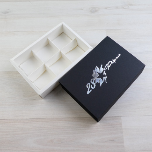 Коробка Этне 6 шубер черный с тиснением 