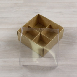 Коробка Дия крафт крышка прозрачная