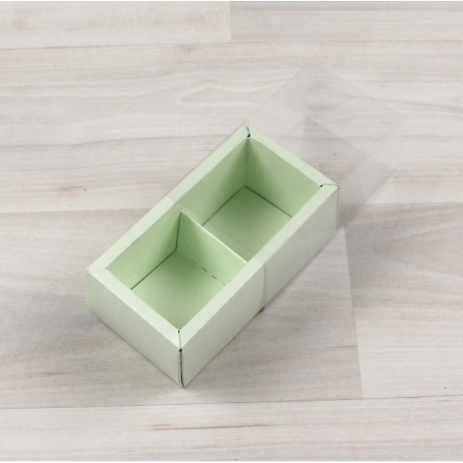 Коробка Карме 2 салатовый с прозрачным шубером