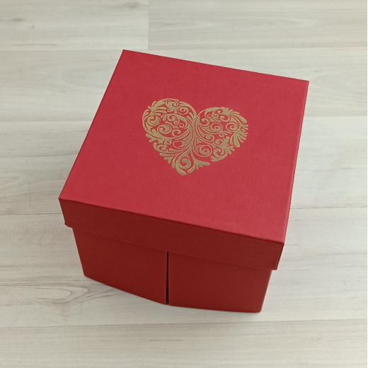 Коробка Мимас 1 красный с тиснением 