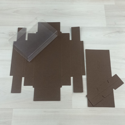 Коробка Карме 6 коричневый стайл с прозрачным шубером