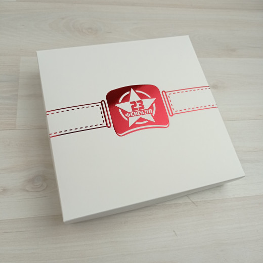 Коробка Элара 16 белый с тиснением 