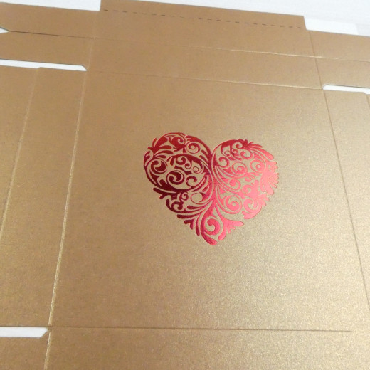 Коробка Паллена 9 медный металлик с тиснением 