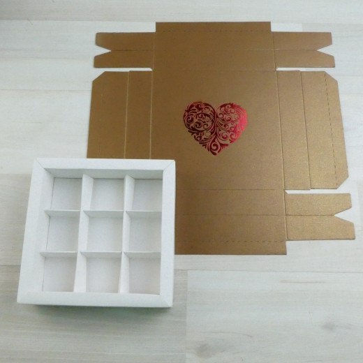 Коробка Паллена 9 медный металлик с тиснением 