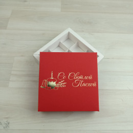 Коробка Паллена 9 красный с тиснением 