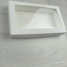 Коробка Теба 020 (150х80х25мм) белый стандарт с вклеенным окном