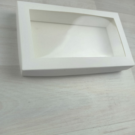 Коробка Теба 020 (150х80х25мм) белый стандарт с вклеенным окном